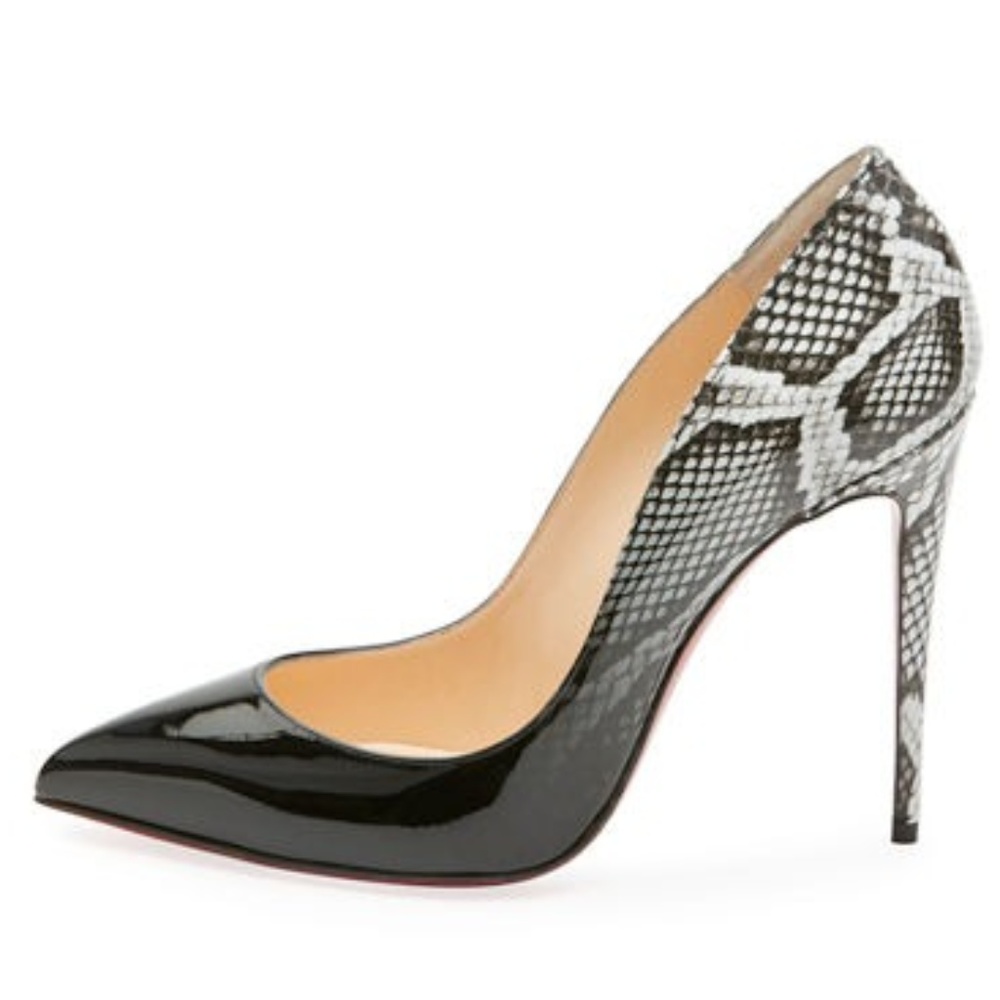 Christian Louboutin So Kate Patent Snake Pumps